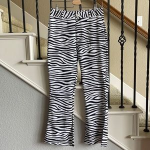 Zebra print flowy pants